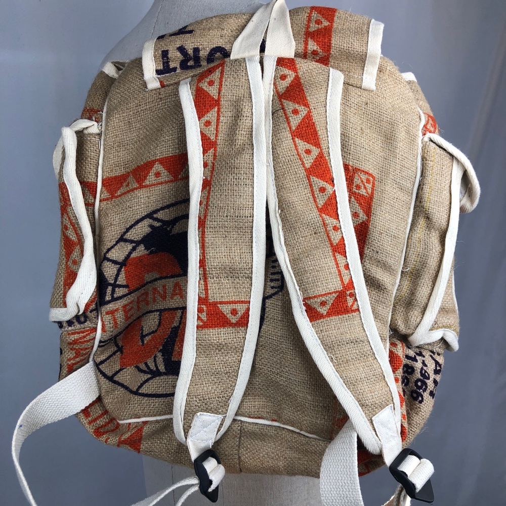 Recycled Burlap Drawstring Backpack - Picture 3 of 6